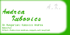 andrea kubovics business card